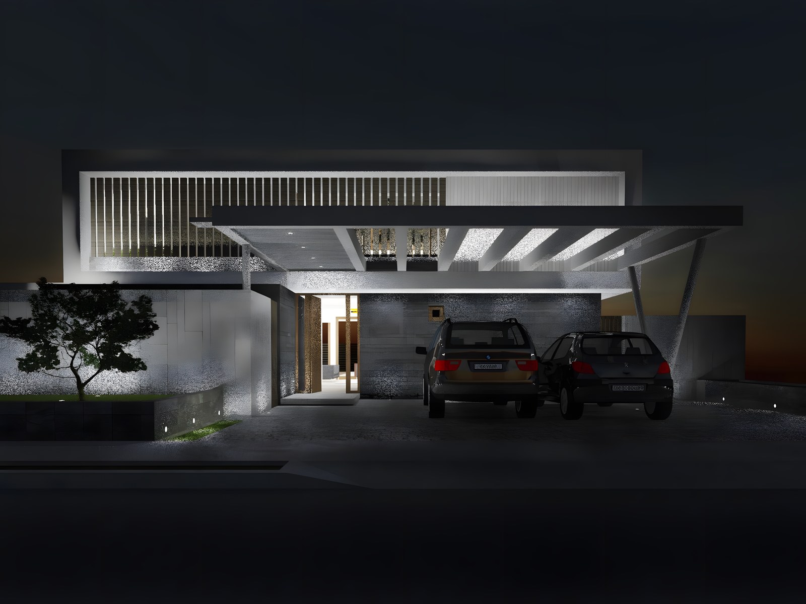 Fachada acceso vehicular
